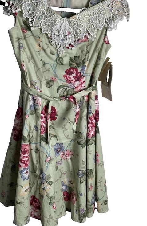 Jessica McClintock Other - Vintage Jessica McClintock Cotton & Lace Floral Girls Dress 14 Cottagecore NWT